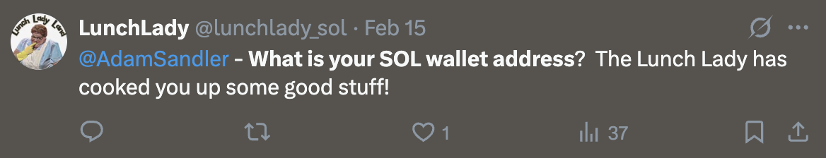 Adam Sandler solana wallet